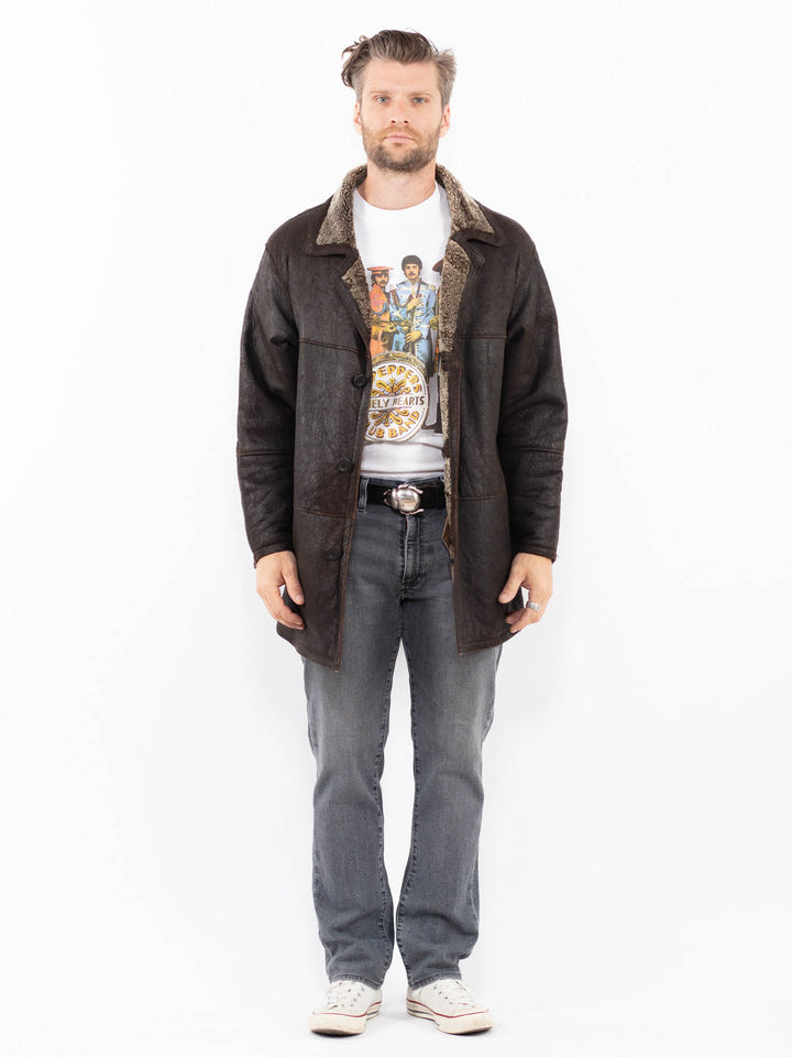 Vintage 90's Men Sheepskin in BrownZ1967