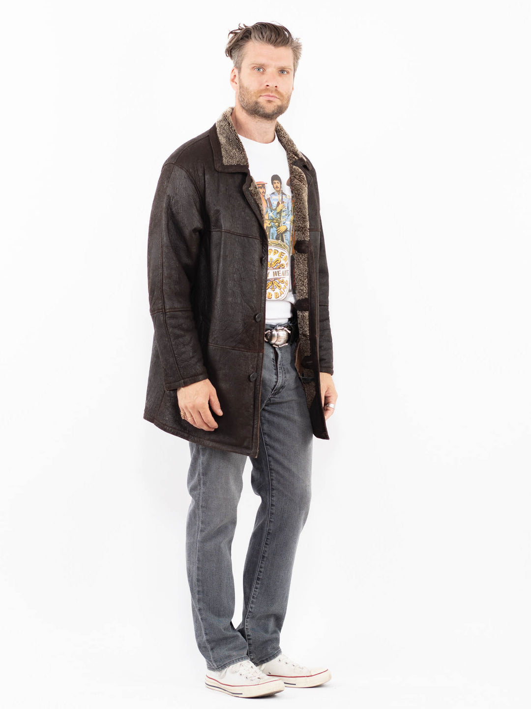 Vintage 90's Men Sheepskin in BrownZ1967