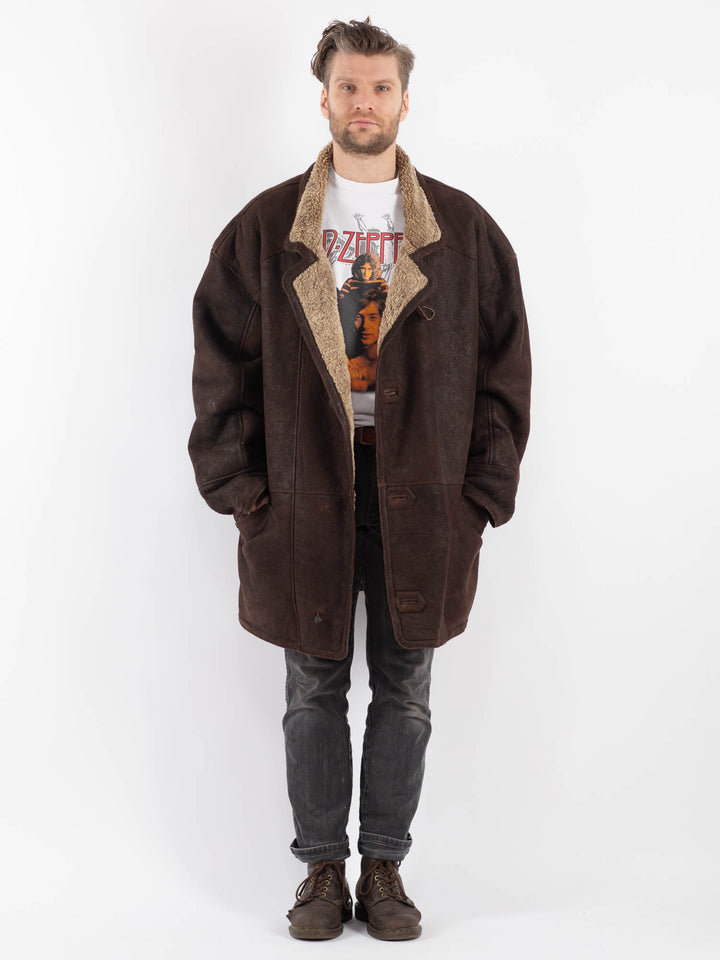 Vintage 90's Men Sheepskin in BrownZ644