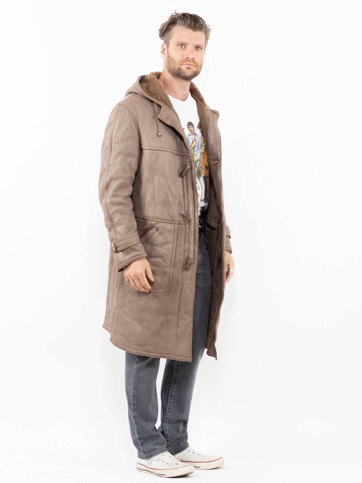Vintage 90's Men Sheepskin Coat in BeigeZ1972