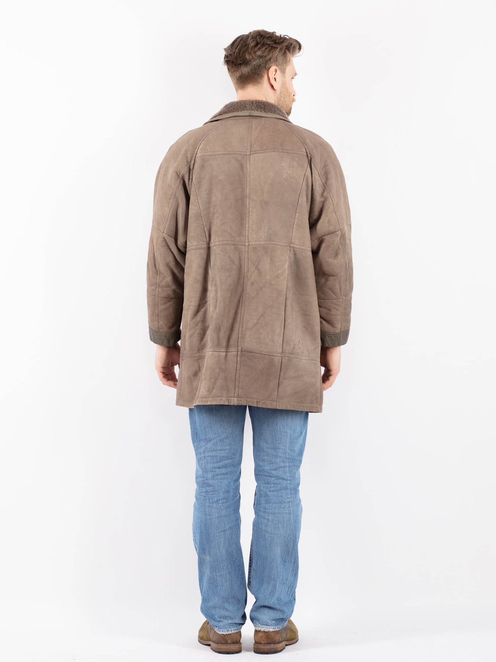 Vintage 90's Men Sheepskin in GrayZ1435