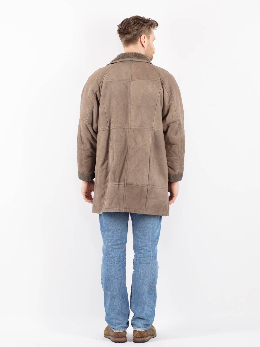 Vintage 90's Men Sheepskin in GrayZ1435