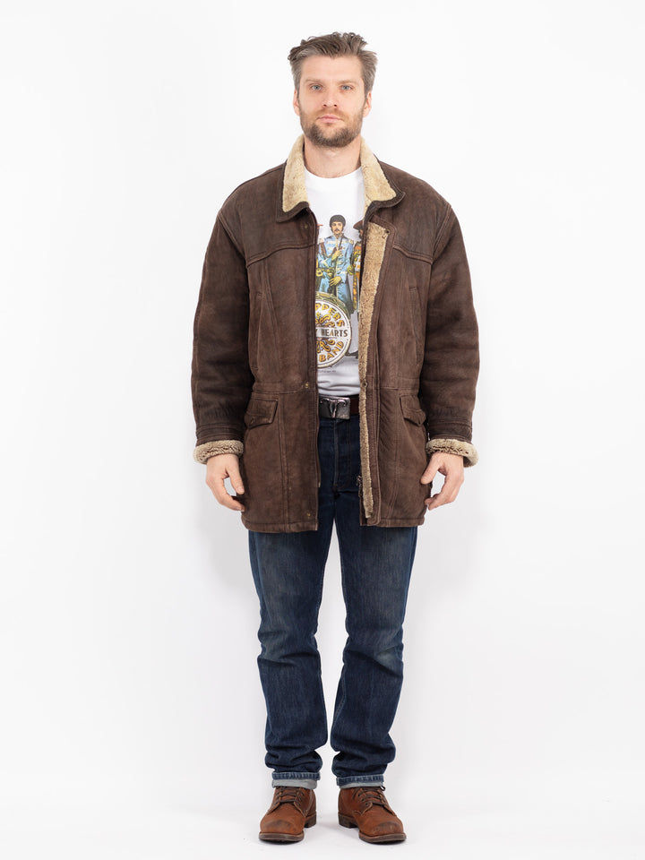 Vintage 90's Men Sheepskin in BrownZ2720