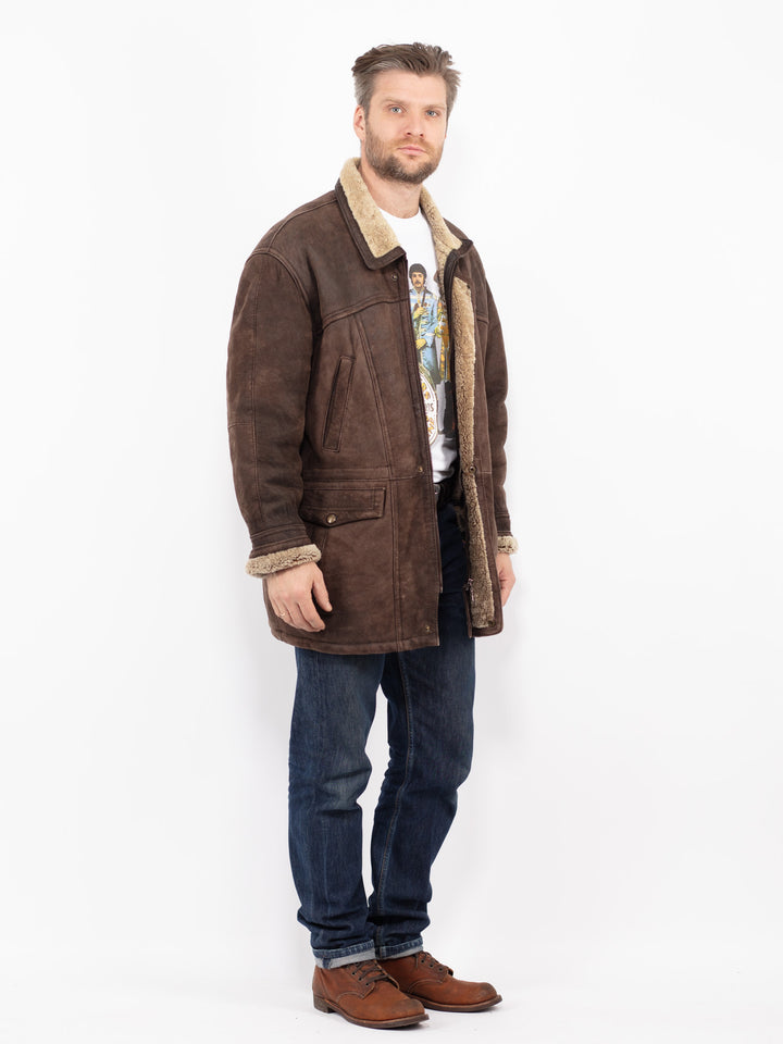 Vintage 90's Men Sheepskin in BrownZ2720