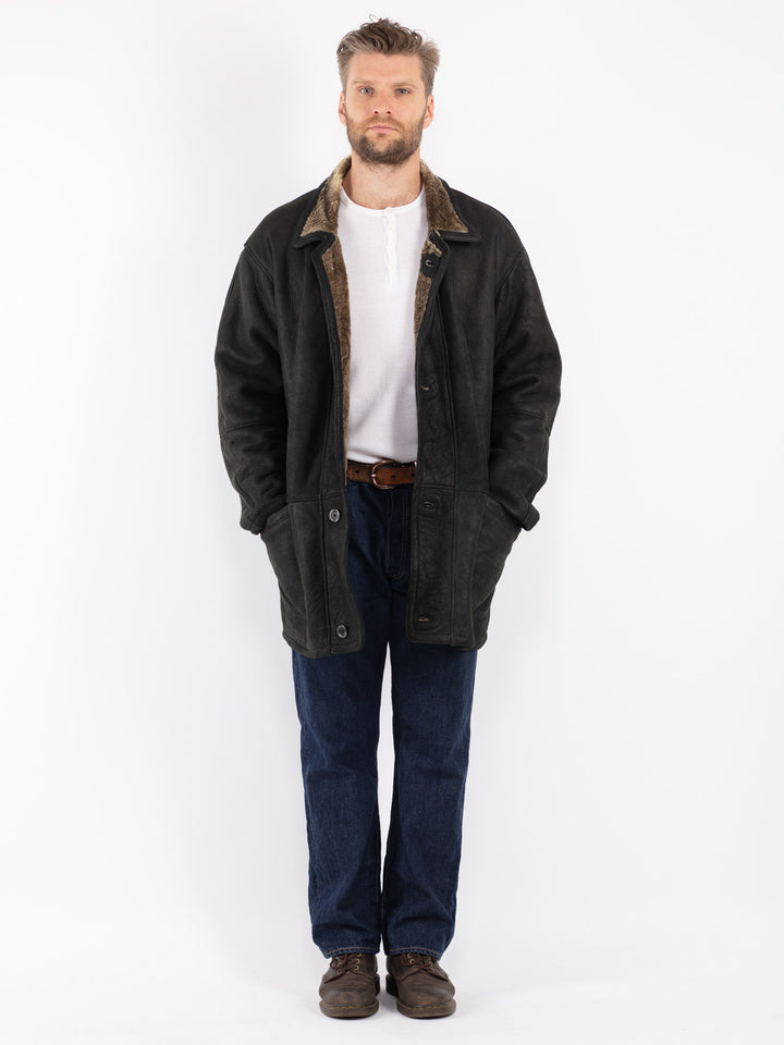 Vintage Men Coat in Black