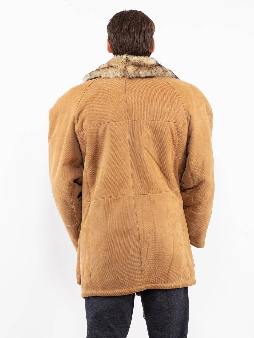 Vintage 80's Men Sheepskin Coat in BeigeZ2241