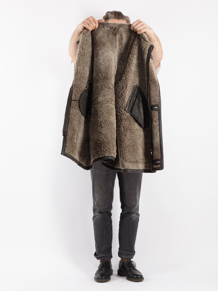 Vintage 90's Men Sheepskin in Black