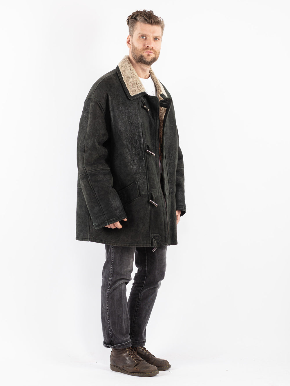 Vintage 90's Men Sheepskin Coat in