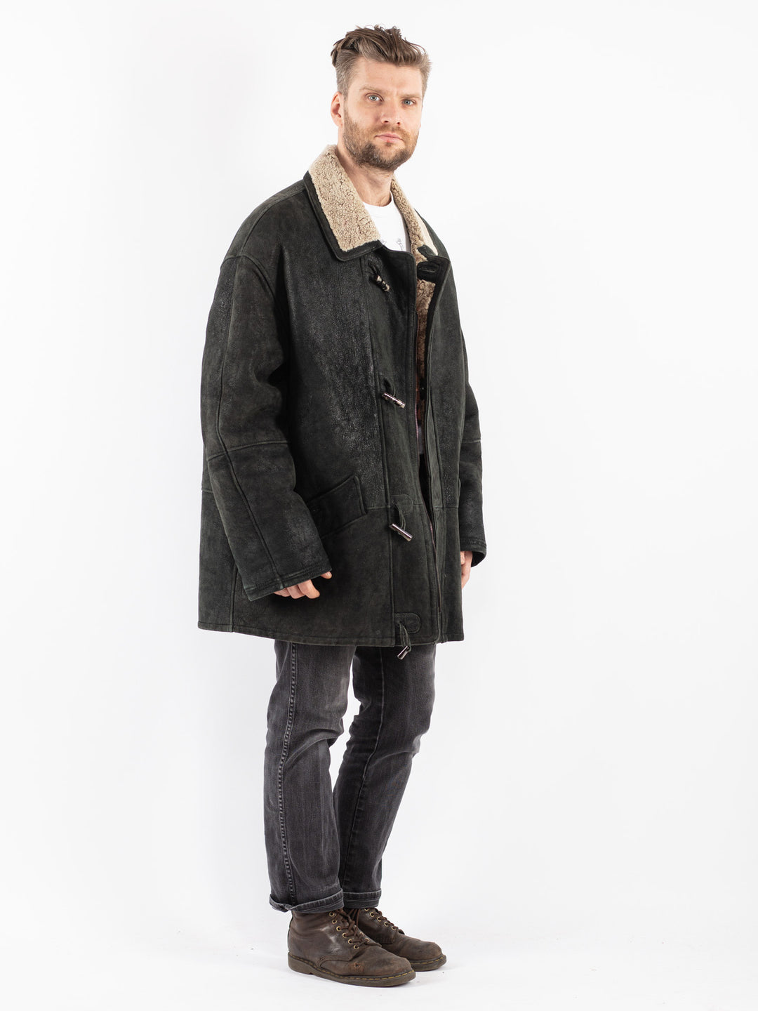 Vintage 90's Men Sheepskin Coat in