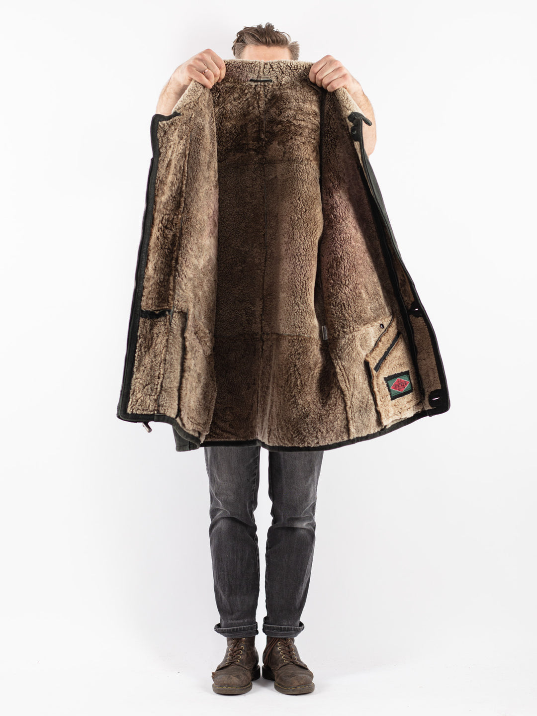 Vintage 90's Men Sheepskin Coat in