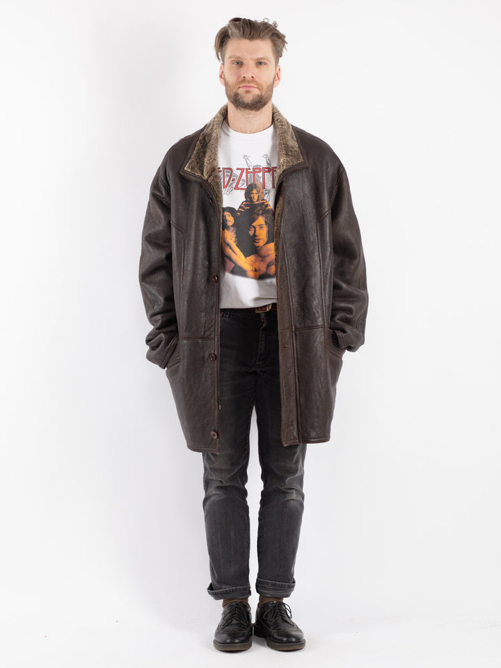 Vintage 90's Men Sheepskin in Brown