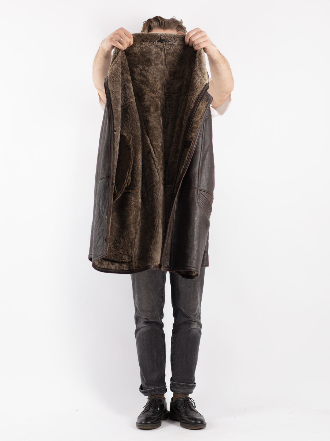 Vintage 90's Men Sheepskin in Brown