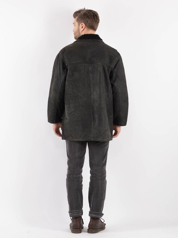 Vintage 90's Men Sheepskin in BlackZ597