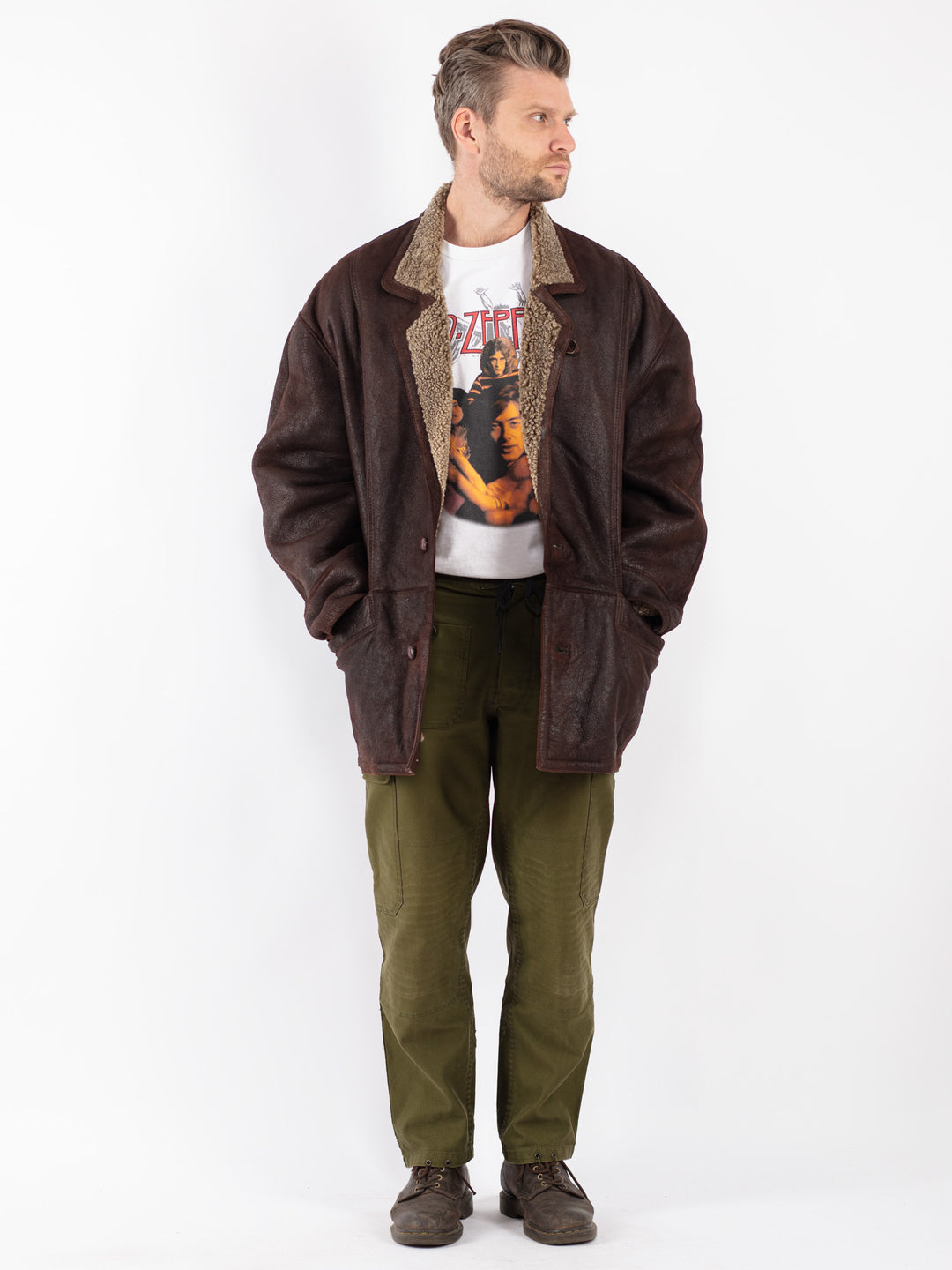 Vintage 90's Men Coat in Brown