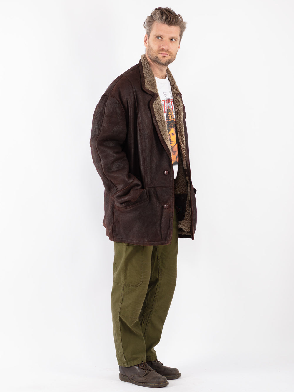 Vintage 90's Men Coat in Brown