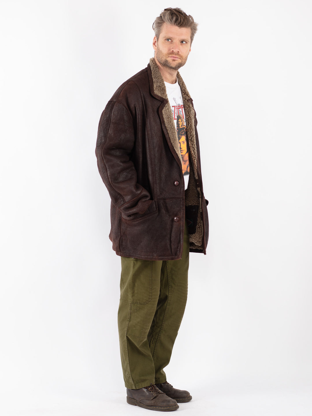 Vintage 90's Men Coat in Brown