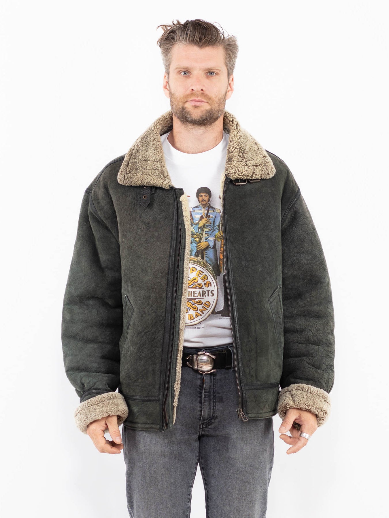 Online Vintage Store | Vintage 90's Men B-3 Style Sheepskin Jacket