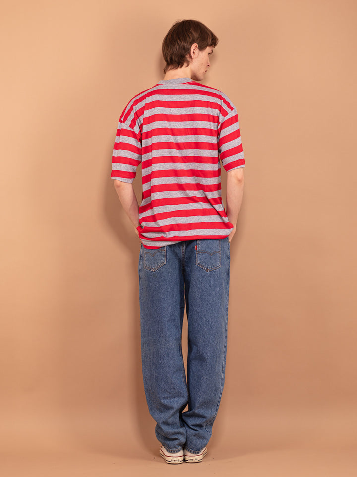 Vintage 90's Men Striped T-shirt - NorthernGrip