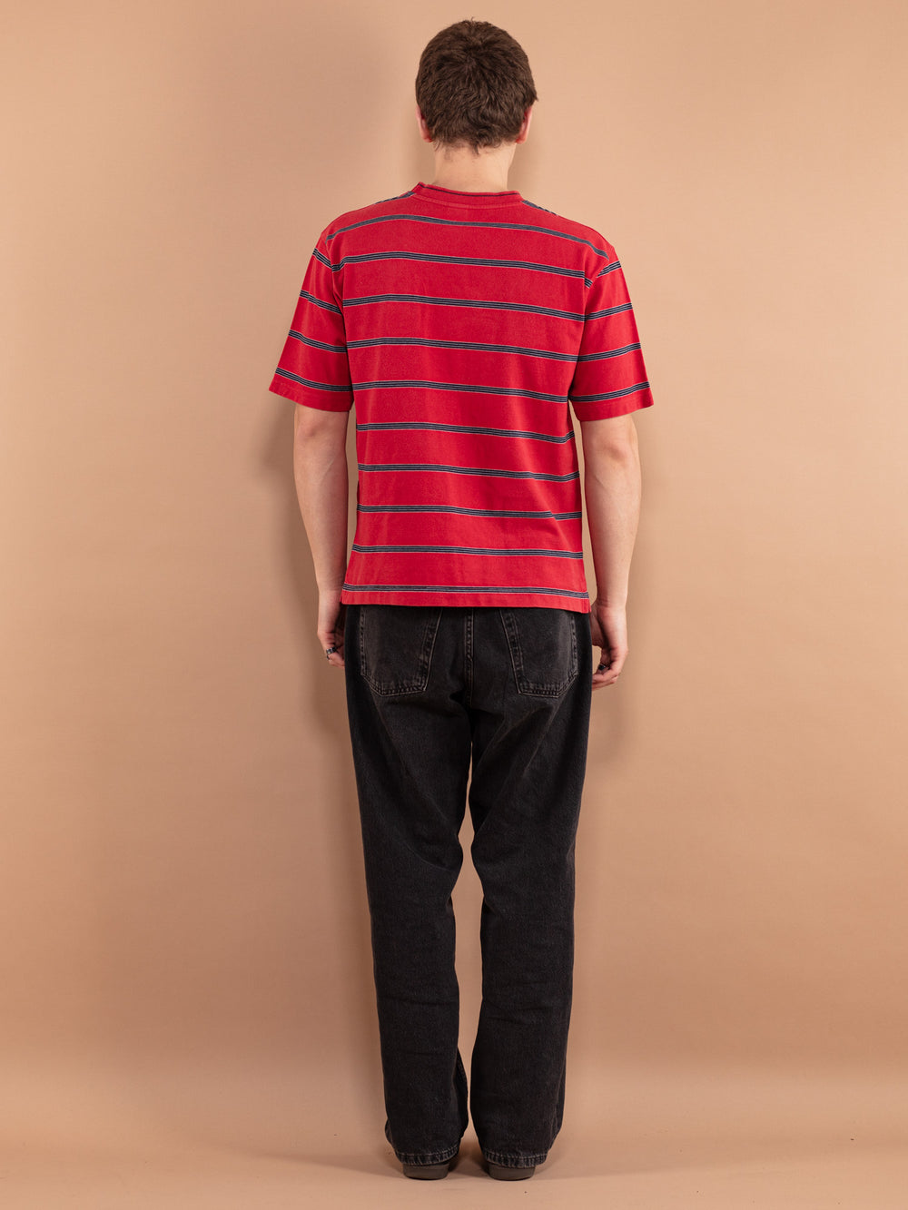 Vintage 90's Men Striped T-shirt - NorthernGrip
