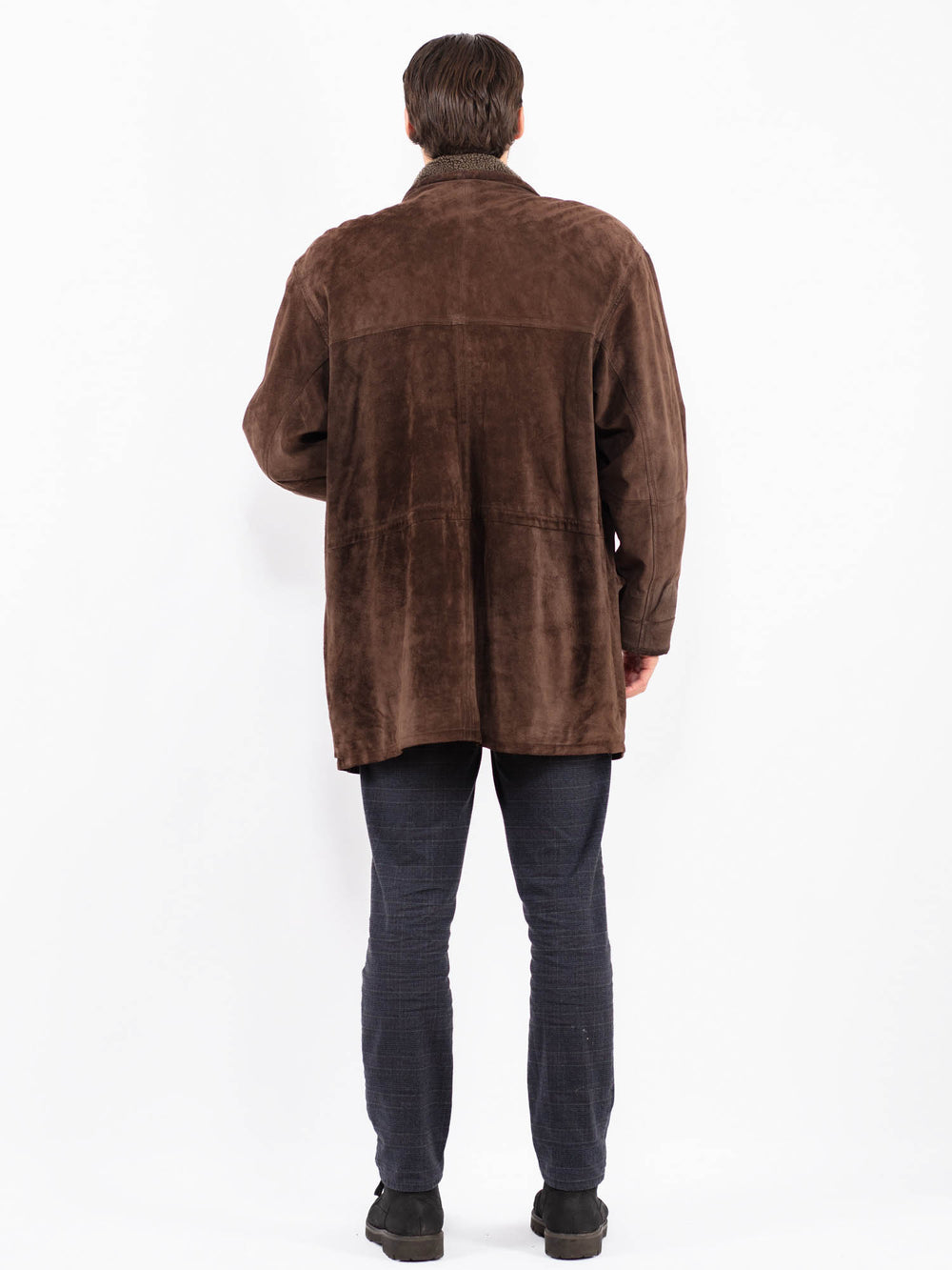 Vintage 90's Men Suede Sherpa Coat in BrownZ2354