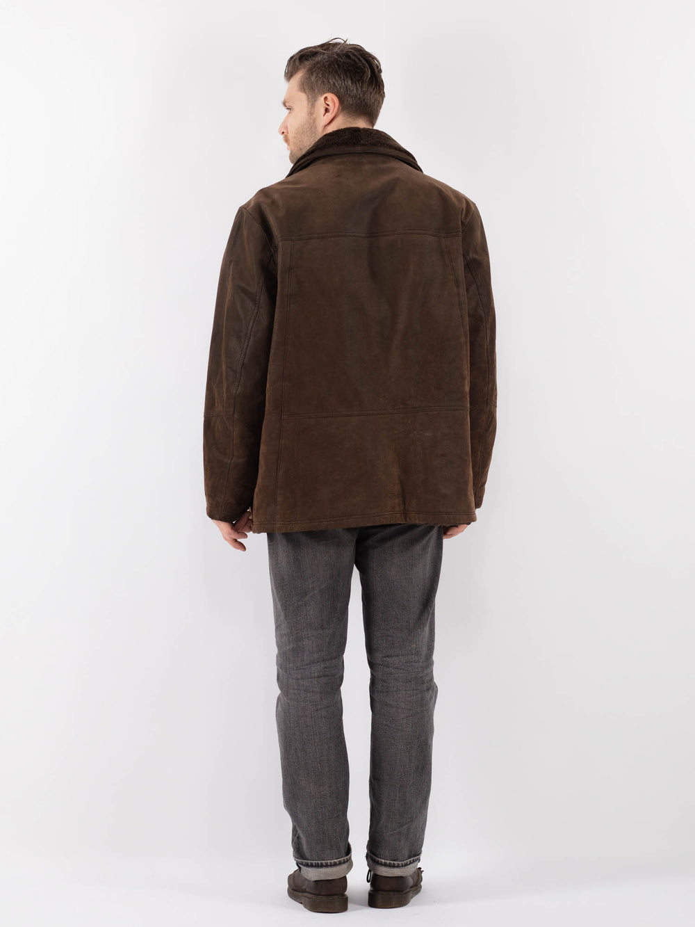 Vintage 90's Men Suede Coat in BrownZ1103