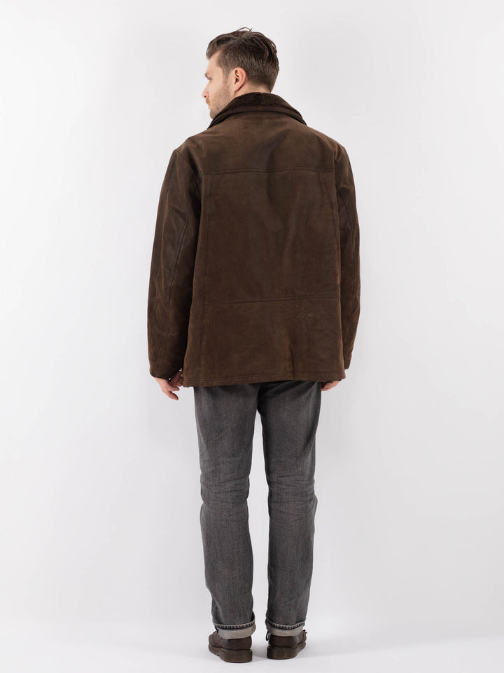 Vintage 90's Men Suede Coat in BrownZ1103