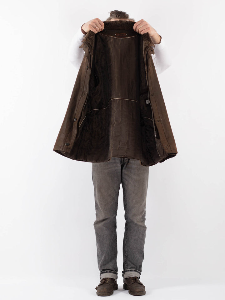 Vintage 90's Men Suede Coat in BrownZ1103