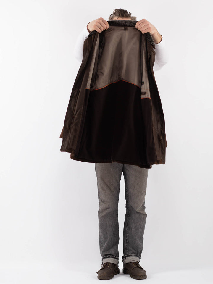 Vintage 90's Men Suede Coat in BrownZ1116