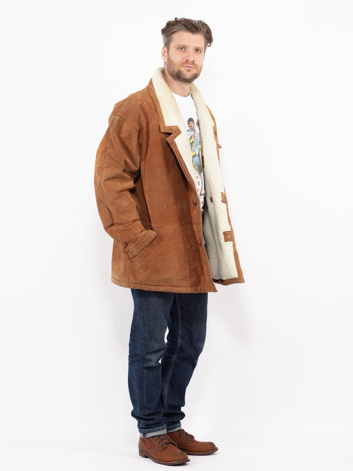 Vintage 90's Men Suede Sherpa in BrownZ2691
