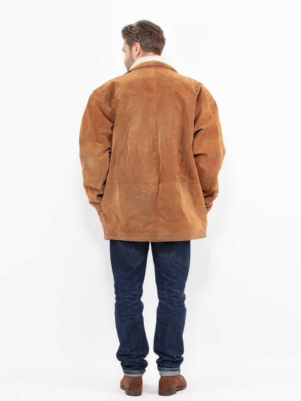 Vintage 90's Men Suede Sherpa in BrownZ2691