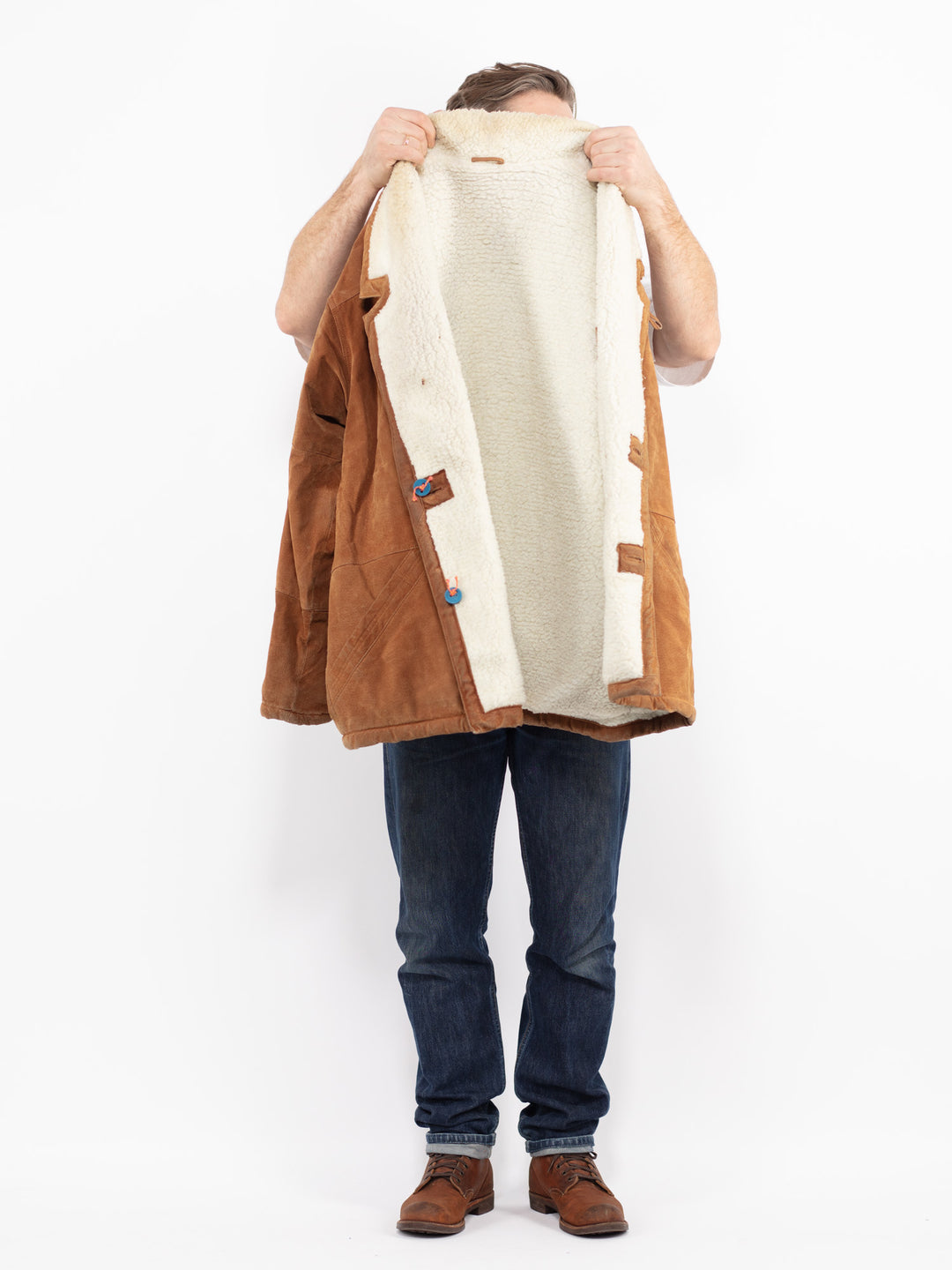 Vintage 90's Men Suede Sherpa in BrownZ2691