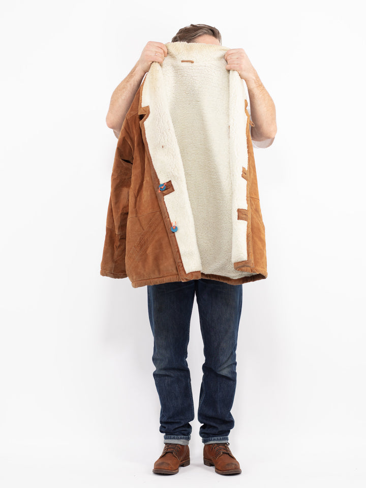 Vintage 90's Men Suede Sherpa in BrownZ2691