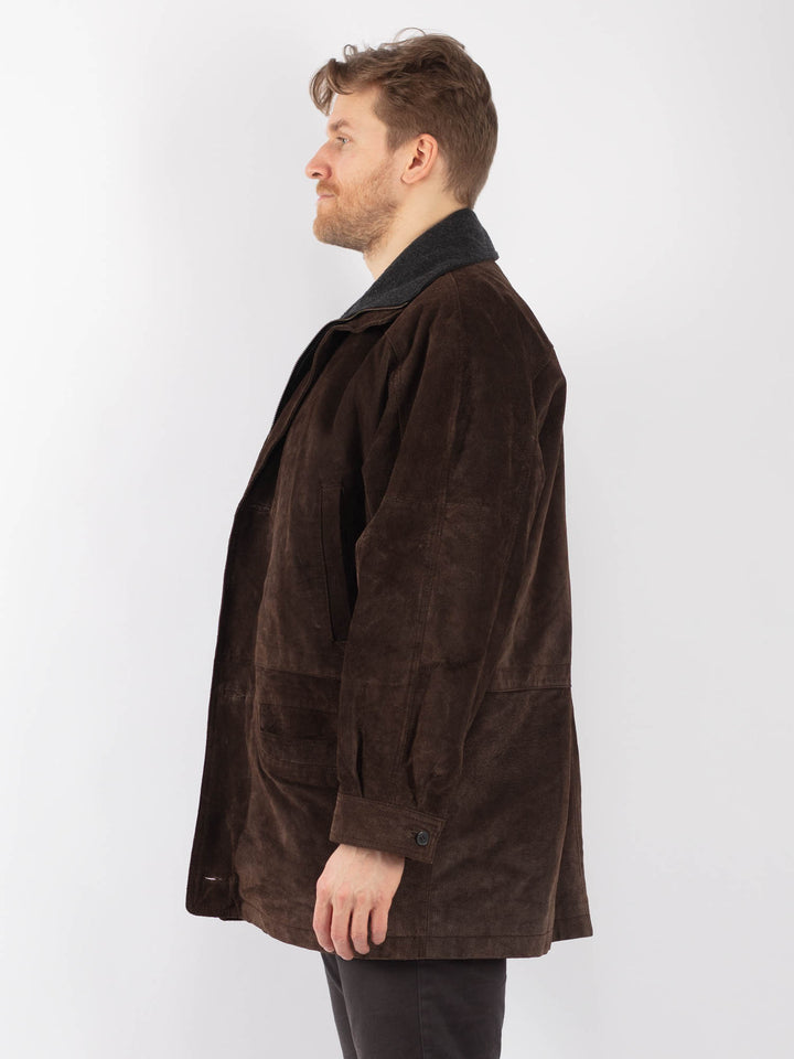Vintage 90's Men Suede Jacket in BrownZ1339
