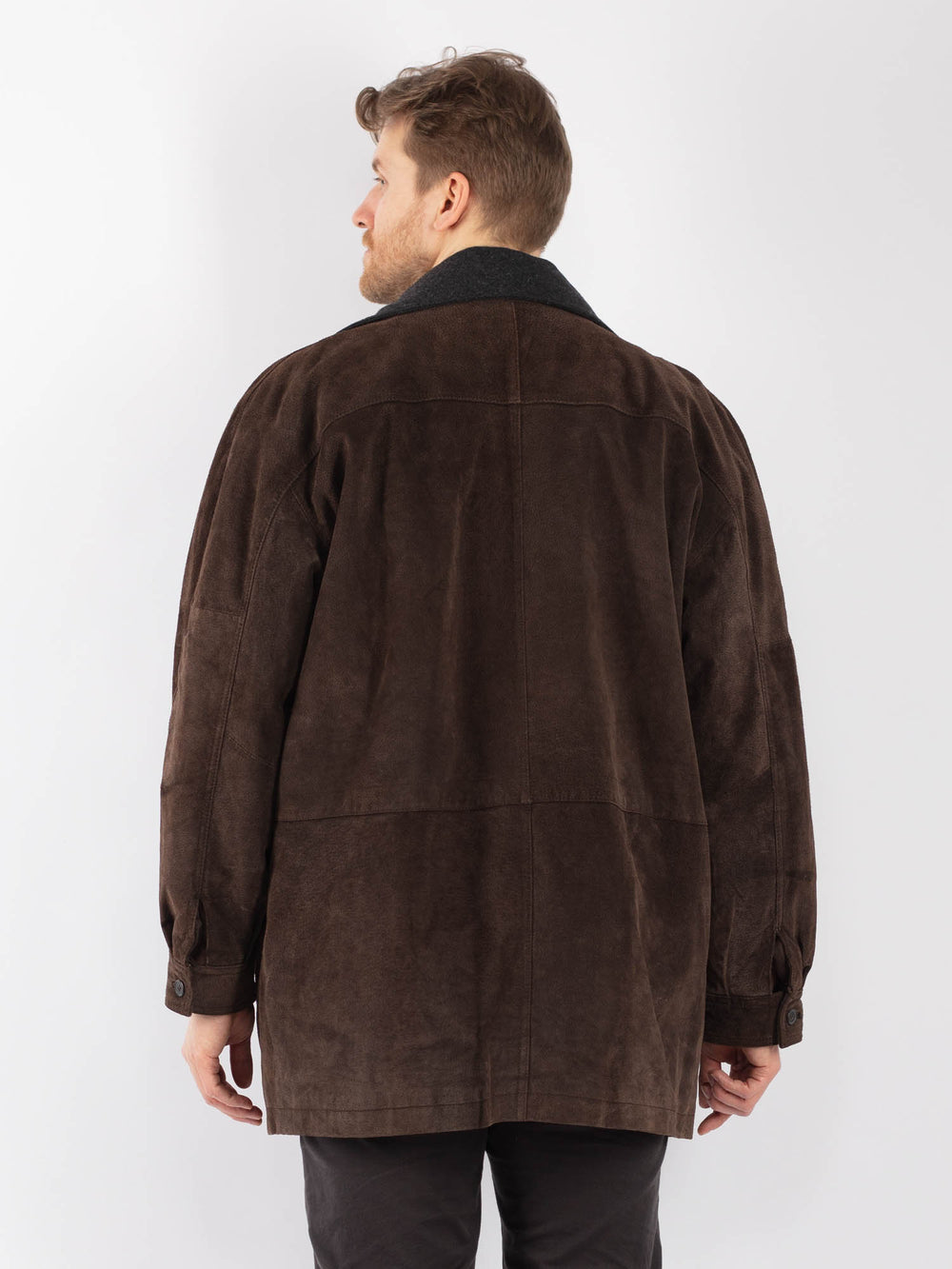 Vintage 90's Men Suede Jacket in BrownZ1339