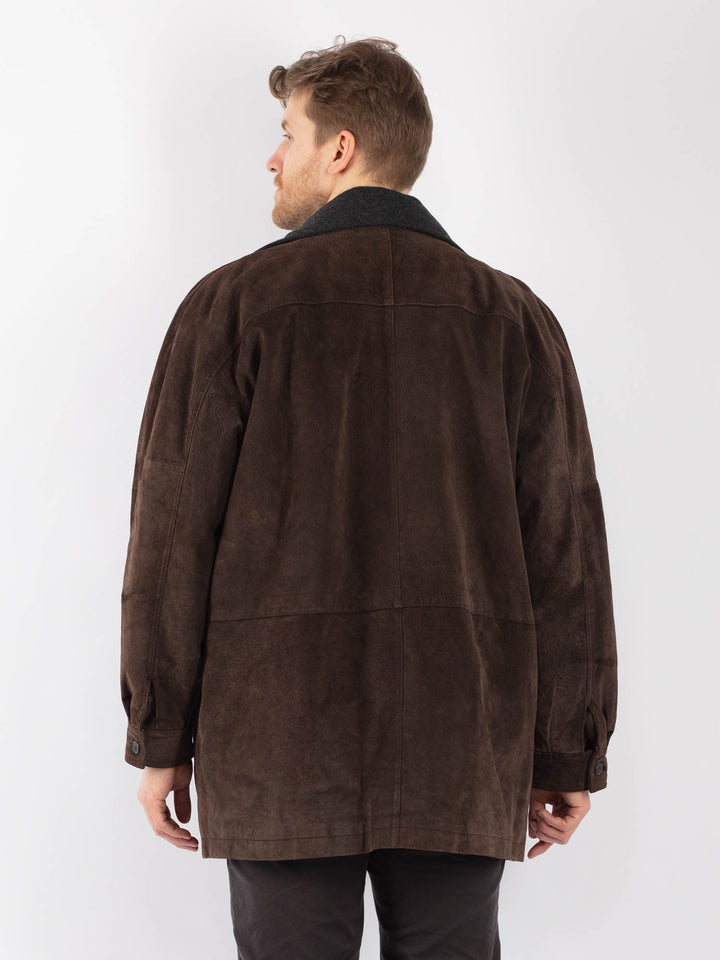 Vintage 90's Men Suede Jacket in BrownZ1339
