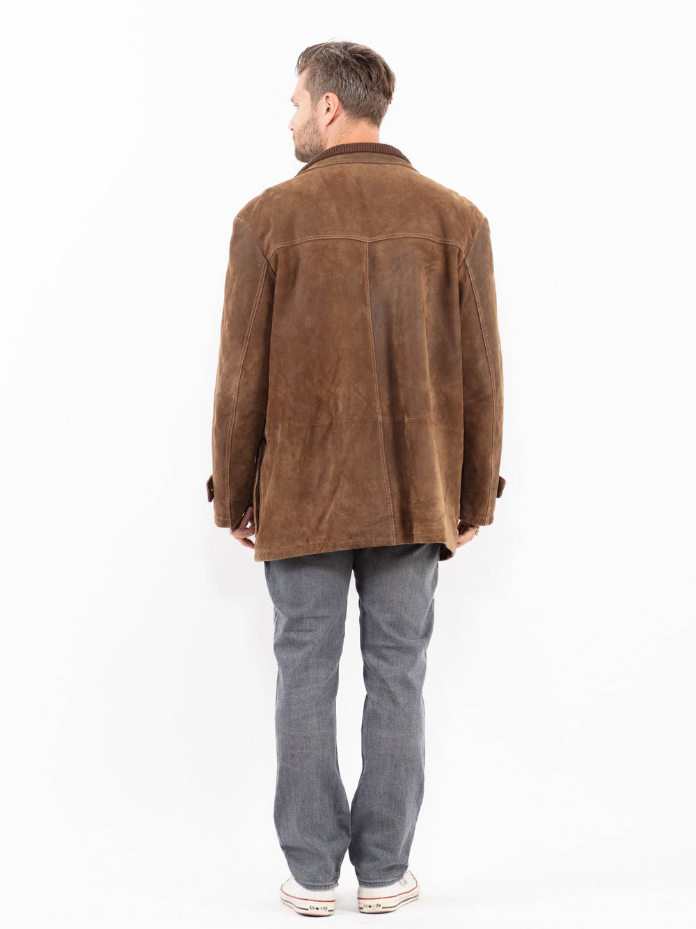 Vintage 90's Men Suede Jacket in BrownZ2024