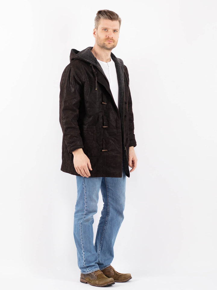 Vintage 90's Men Suede Sherpa Coat in BrownZ1401