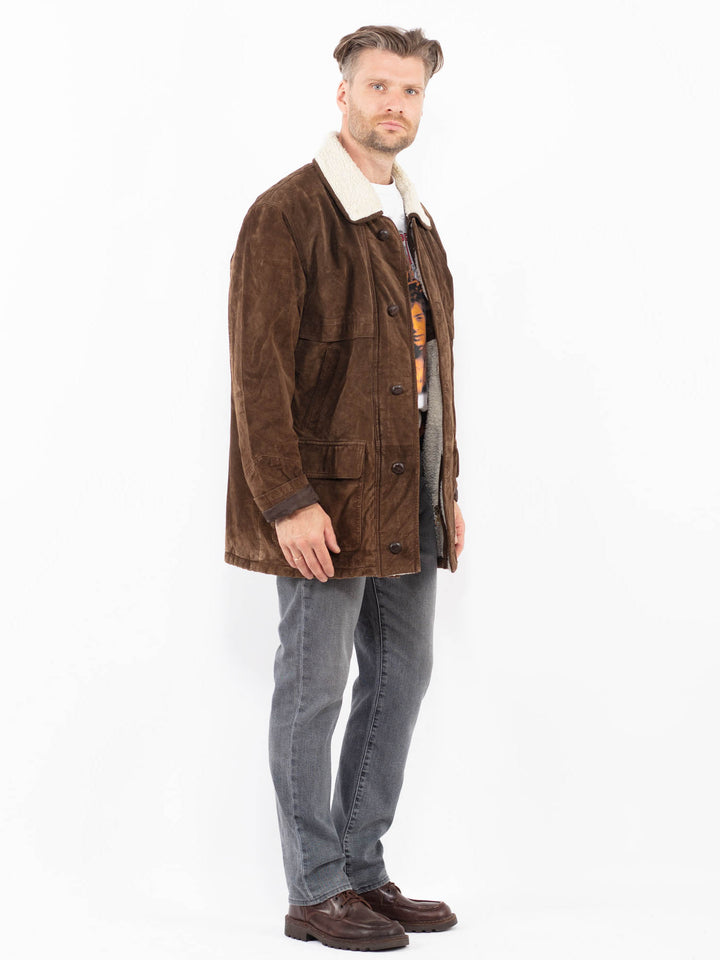 Vintage 90's Men Suede Sherpa in BrownZ2082
