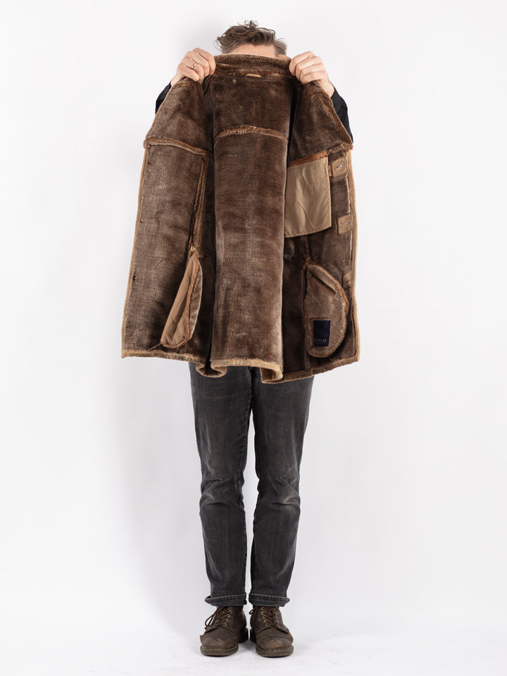 Vintage 90's Men Suede Sherpa Coat in
