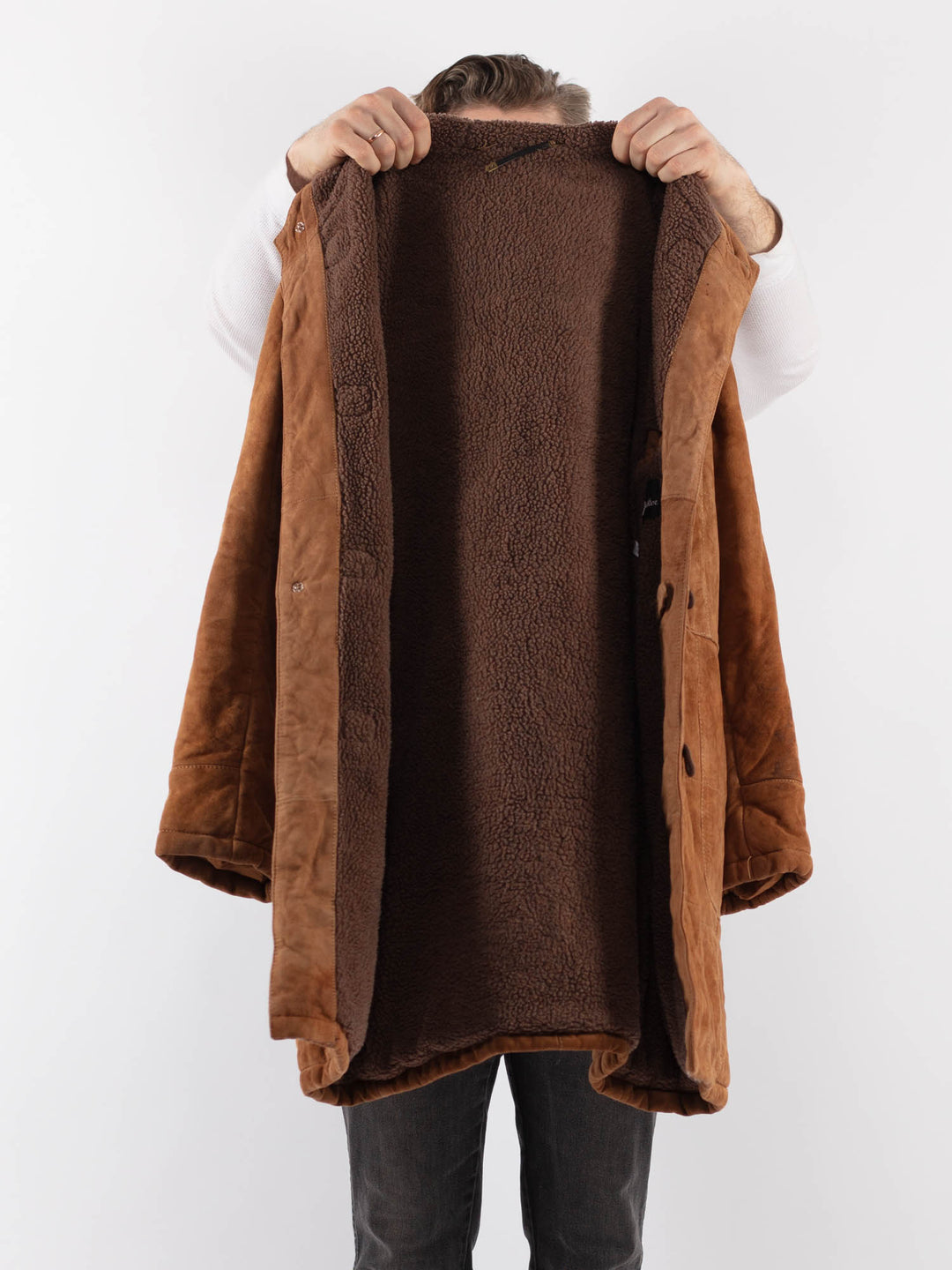 Vintage 90's Men Suede Sherpa in BrownZ998