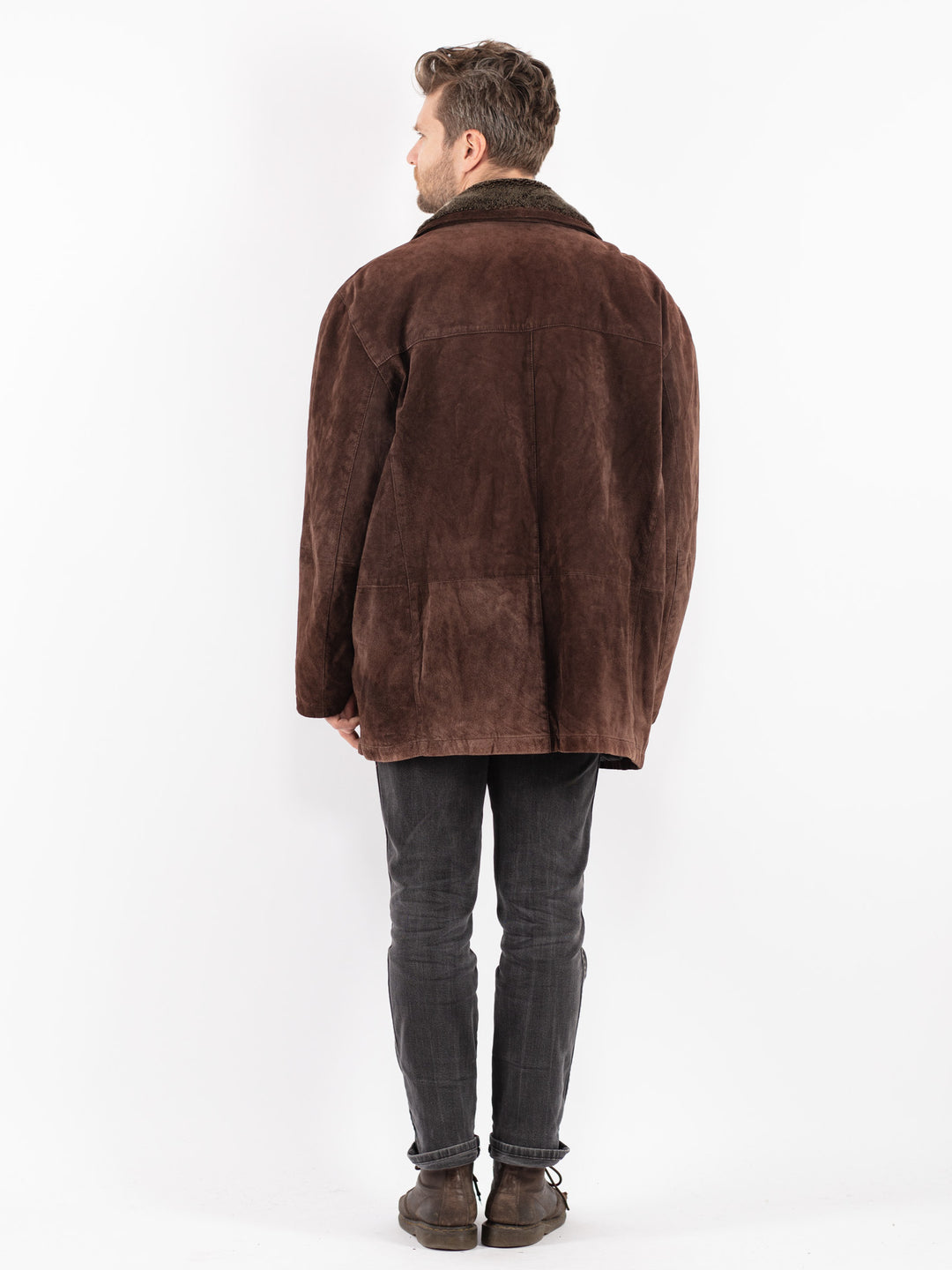 Vintage 90's Men Suede Sherpa in Brown