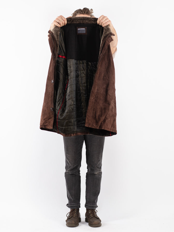 Vintage 90's Men Suede Sherpa in Brown
