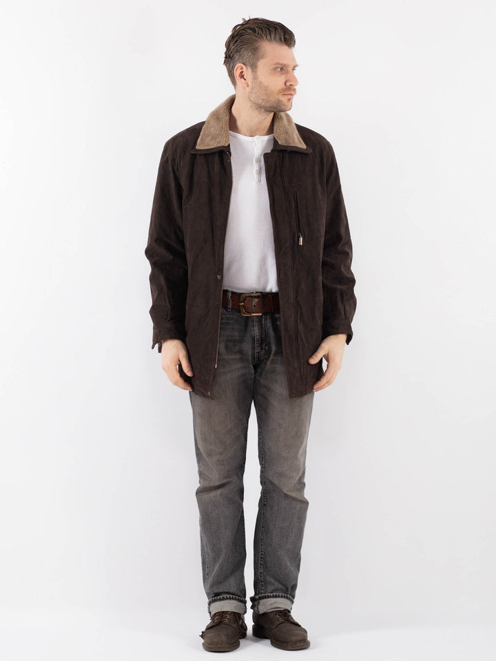 Vintage 90's Men Suede Jacket in BrownZ1107