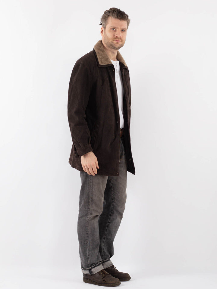 Vintage 90's Men Suede Jacket in BrownZ1107