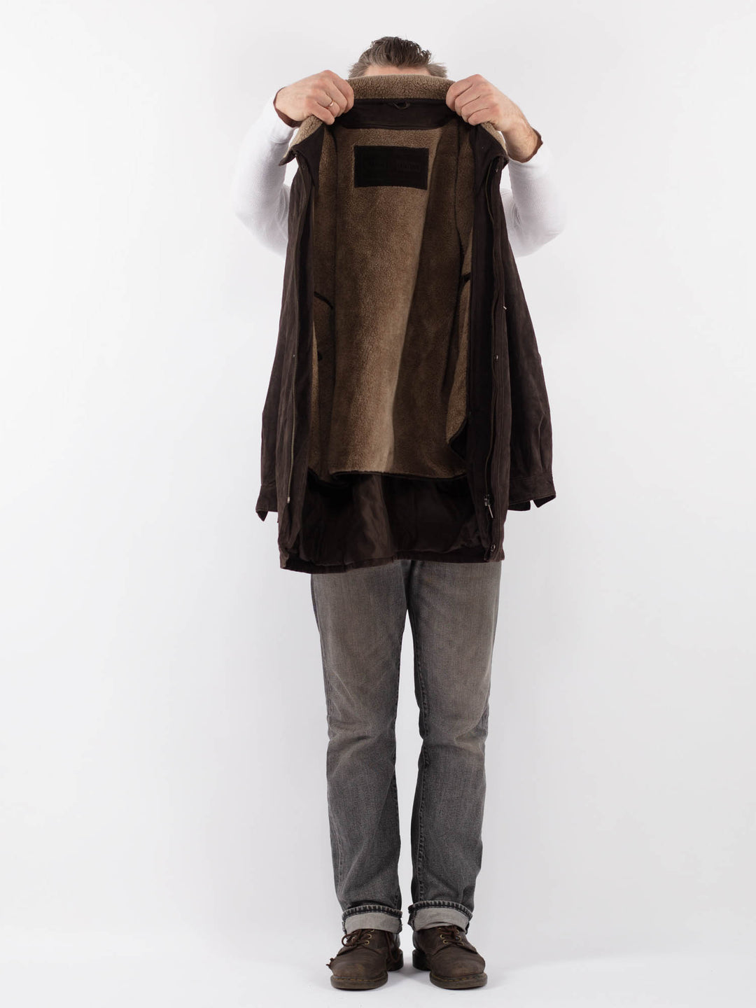 Vintage 90's Men Suede Jacket in BrownZ1107