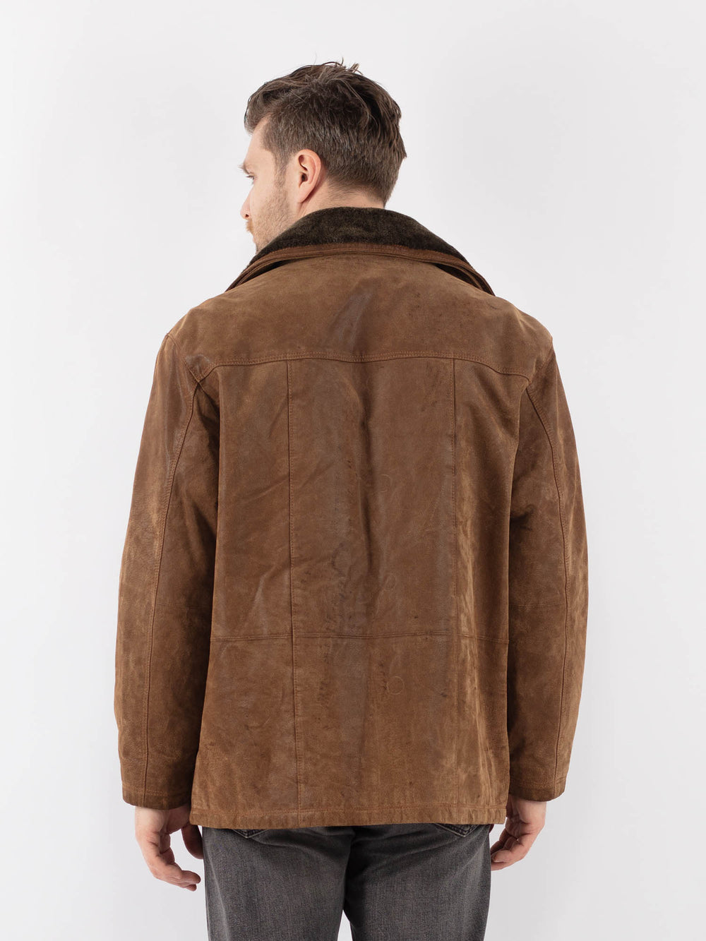 Vintage 90's Men Suede Jacket in BeigeZ1109