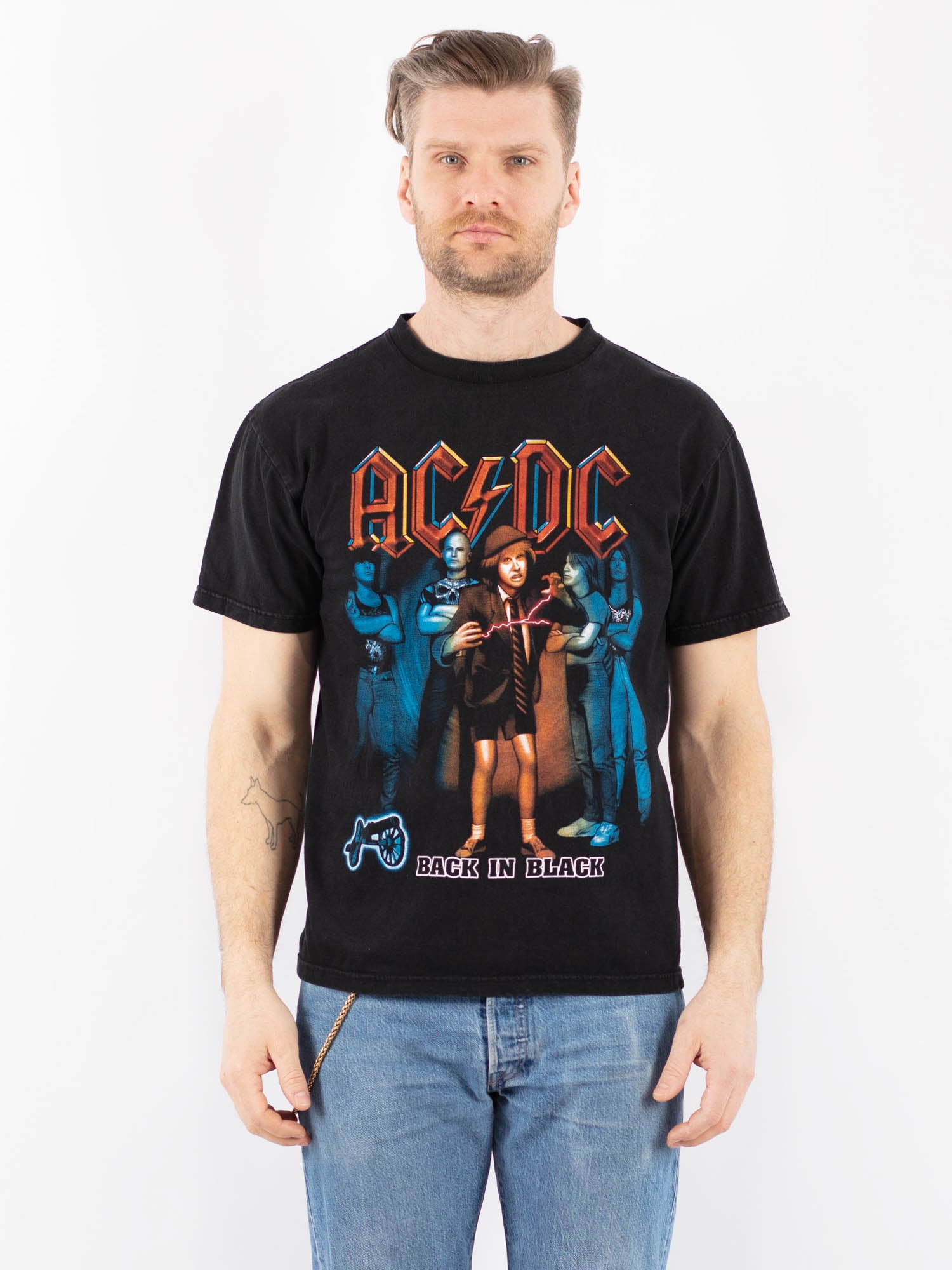Online Vintage Store | Vintage 90's Men AC/DC Print T-Shirt in