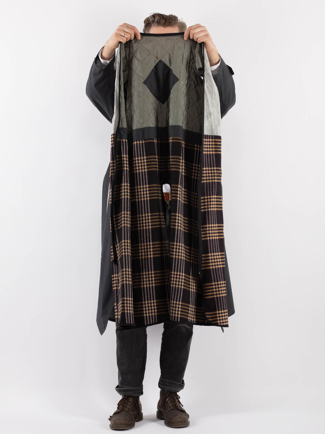 Vintage 90's Men Trench Coat in GrayZ933