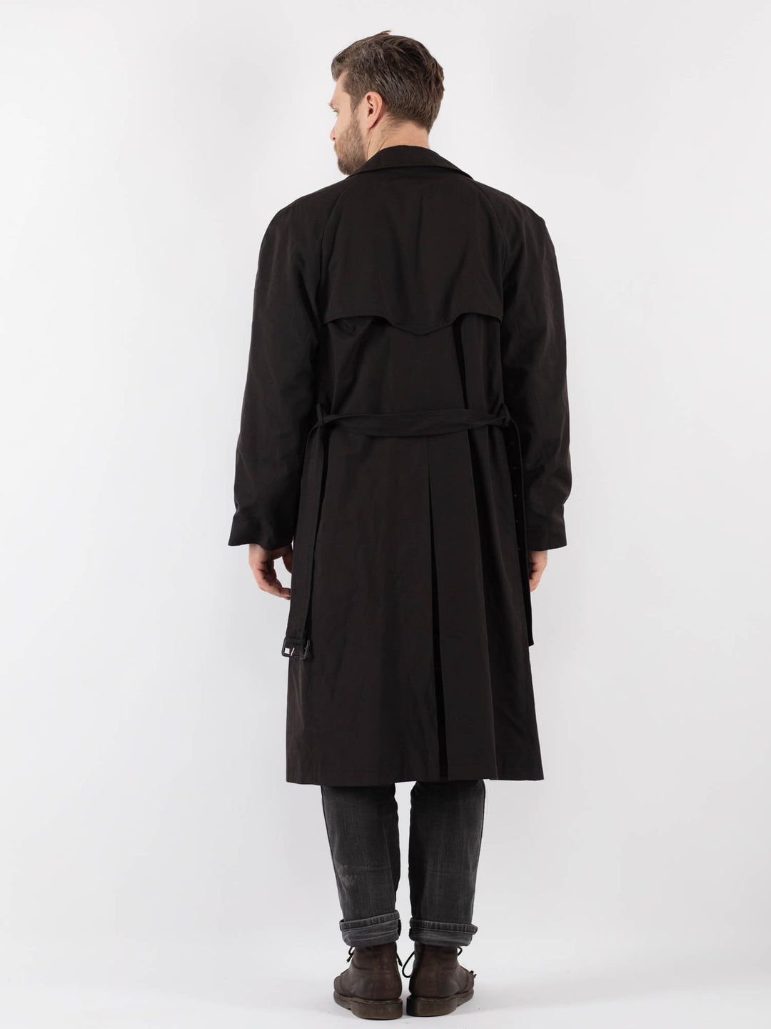 Vintage 90's Men Trench Coat in Gray
