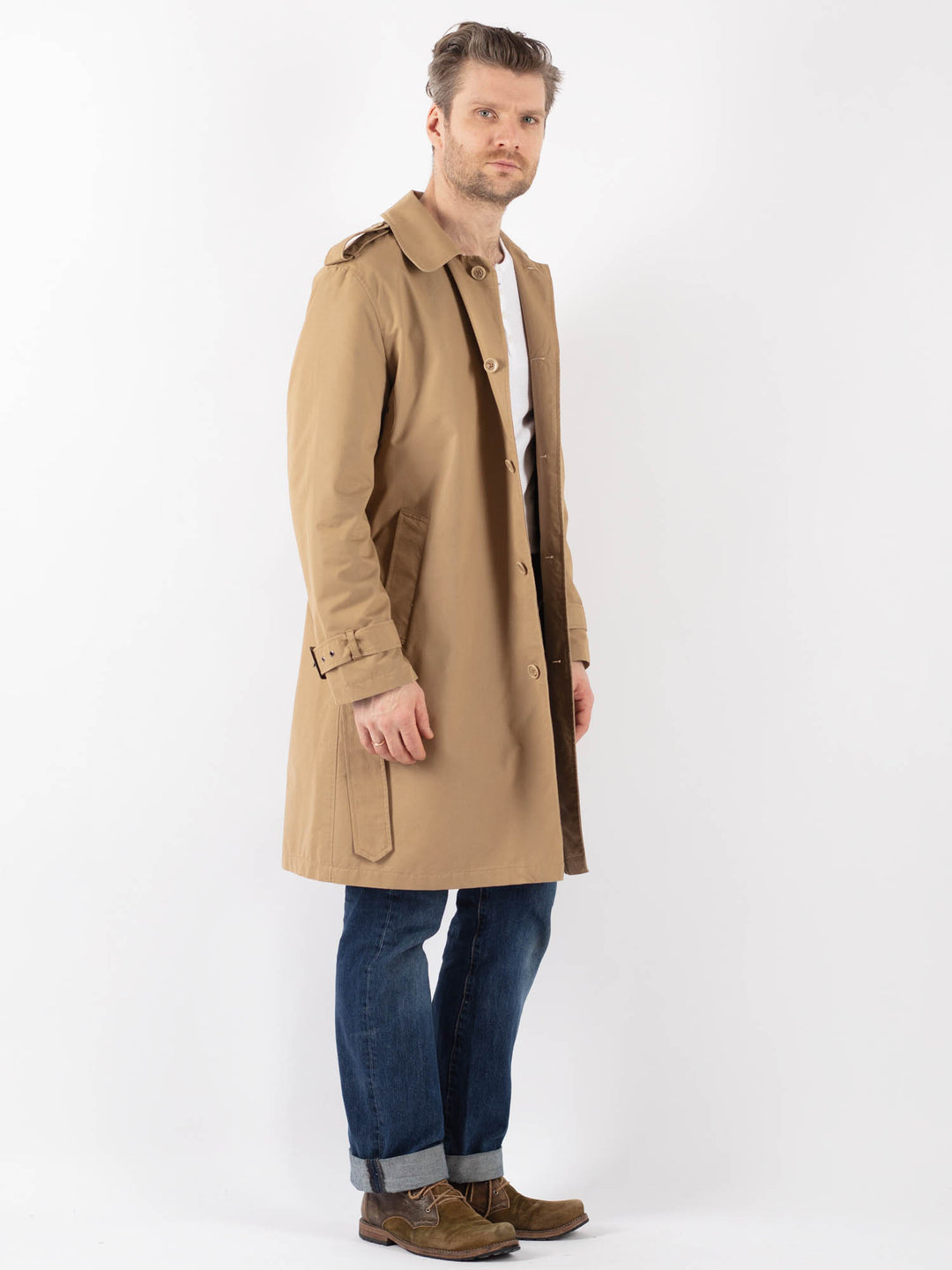 Vintage 90's Men Trench Coat in BeigeZ1226